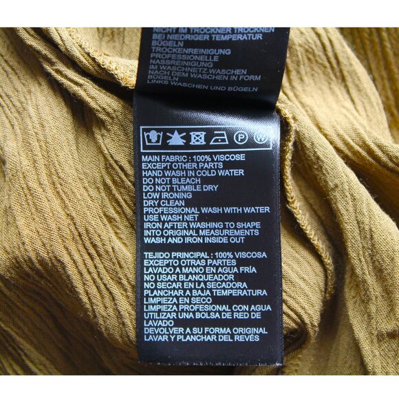 ba&sh Norma Midi Dress / Large / US 8 / Khaki Green V-Neck Smocked - Picture 11 of 11